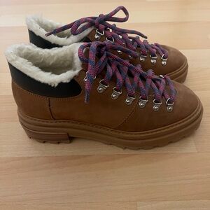 SCHUTZ Brown Winter Boots with Faux Fur